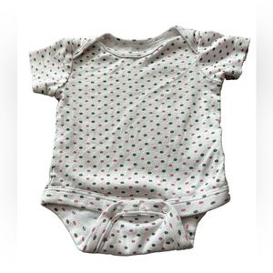 White, Brown, and Pink Small Wonders Polkadot Onesie